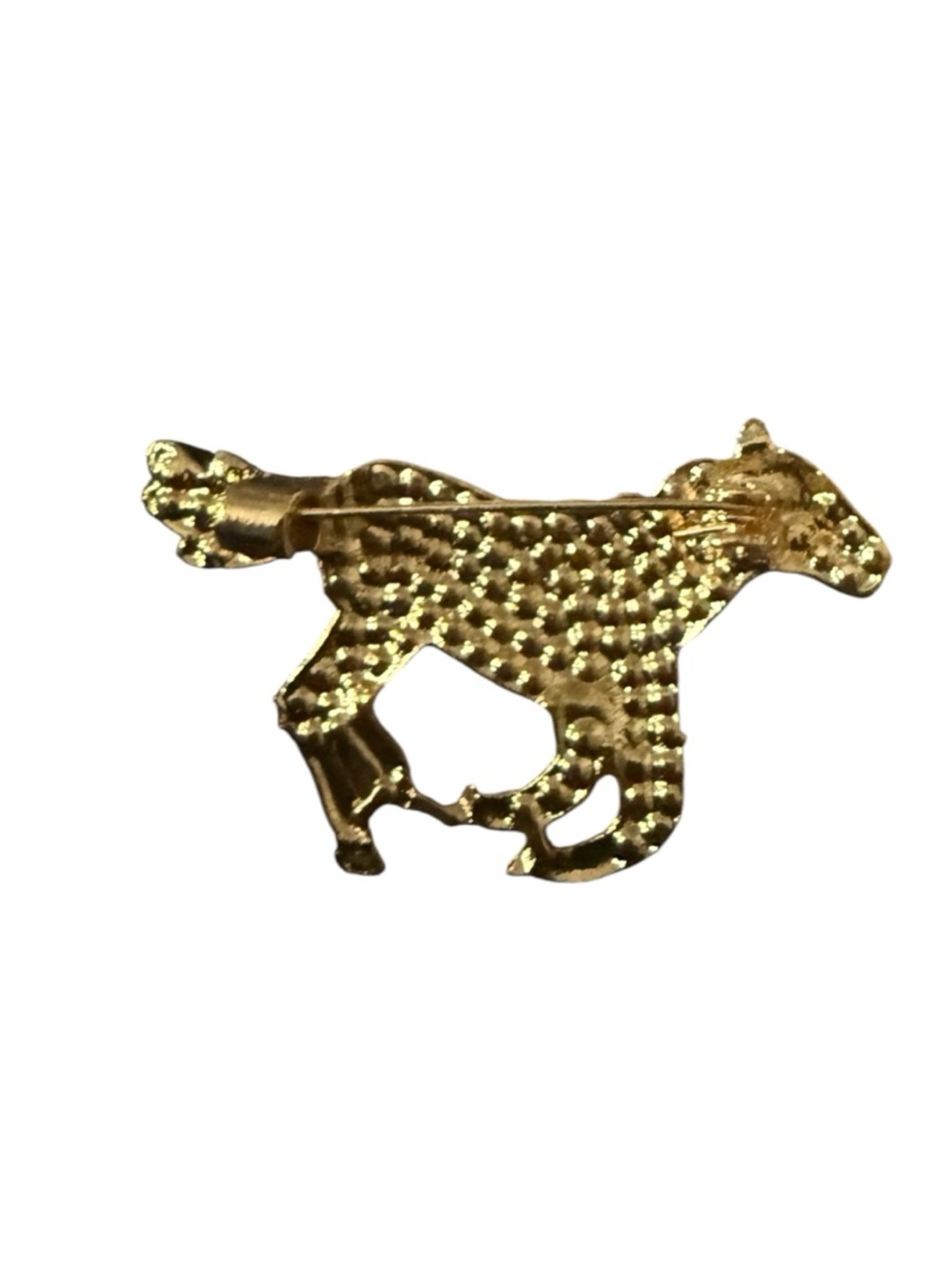 Gold Horse Brooch with Black Crystal Accents - Picture 2 of 2